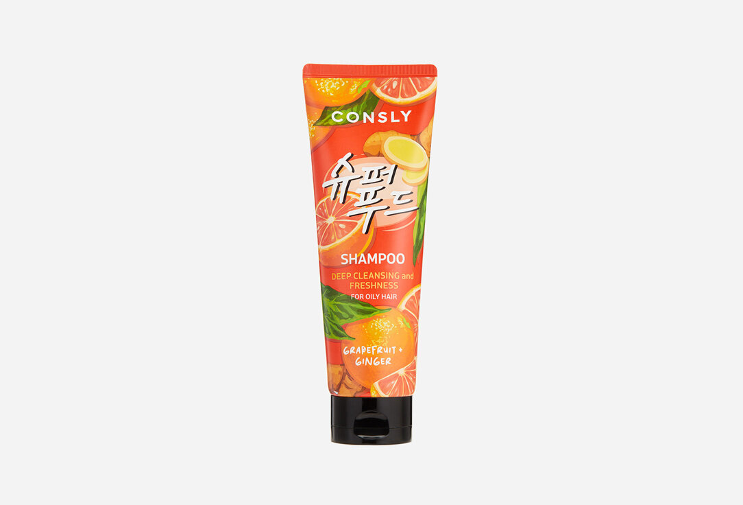 Глубоко очищающий шампунь с экстрактами грейпфрута и имбиря CONSLY Grapefruit & Ginger Shampoo for Deep Cleansing & Freshness / объём 250 мл