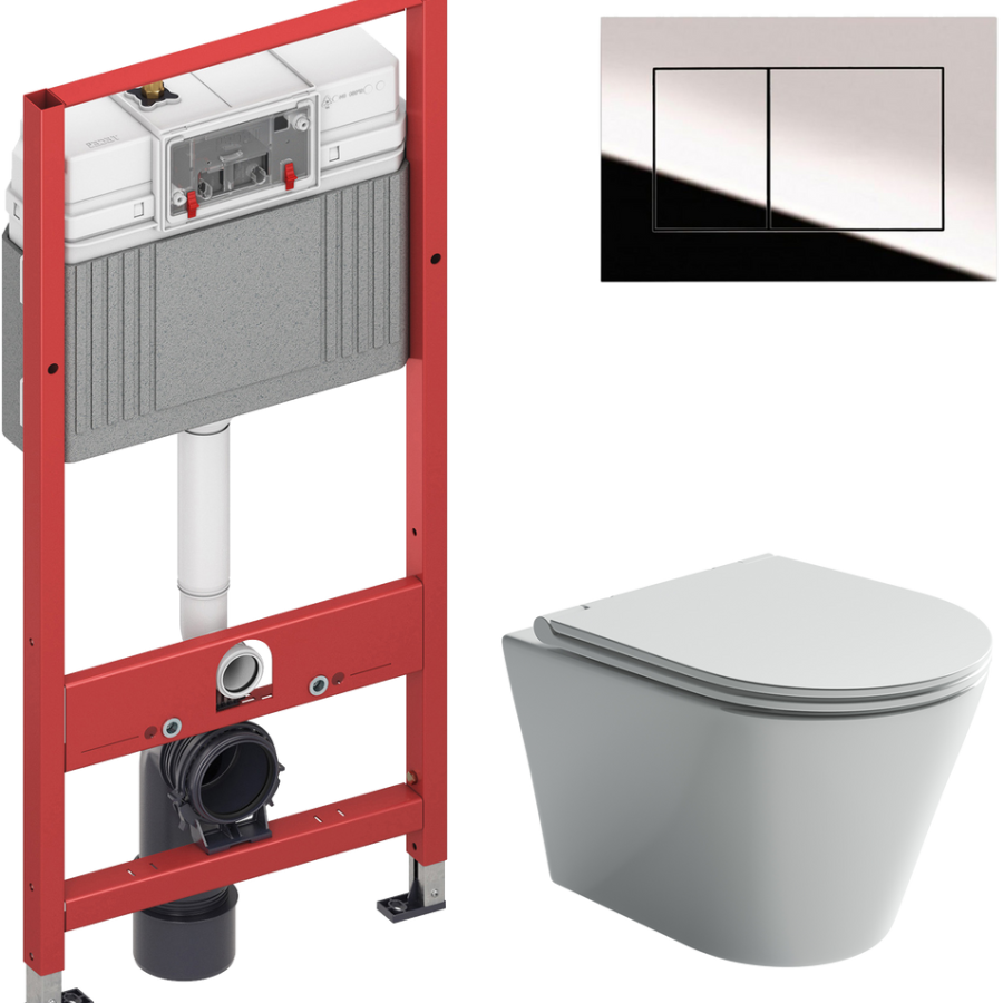 фото Комплект Унитаз подвесной Ceramica Nova Forma CN3011 + Система инсталляции для унитазов TECE Now 9400412 4 в 1 с кнопкой смыва