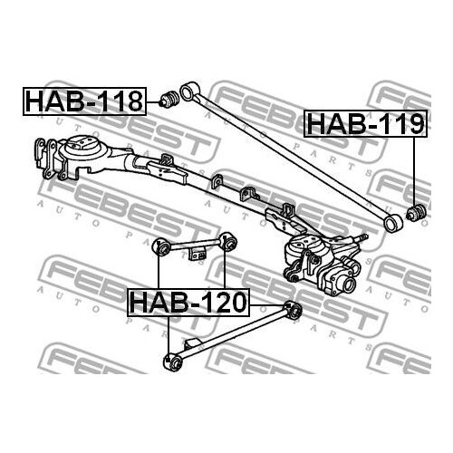 Подвеска, рычаг независимой подвески колеса, FEBEST HAB-119 (1 шт.)