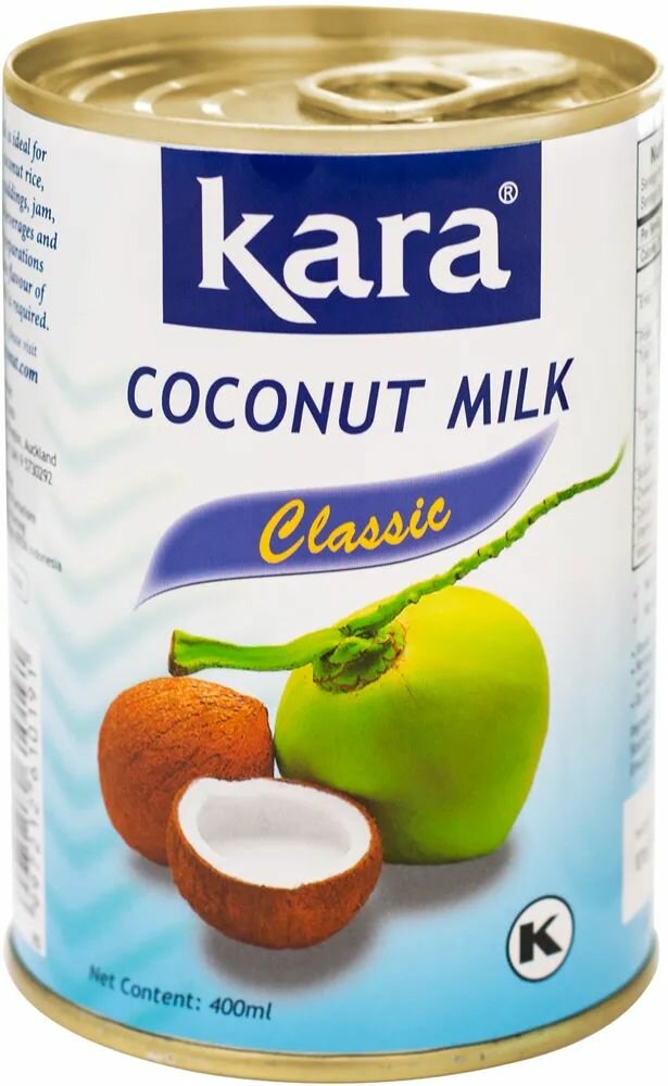 Кокосовое молоко растительное Кara Classic, жирность 17%, 400 мл