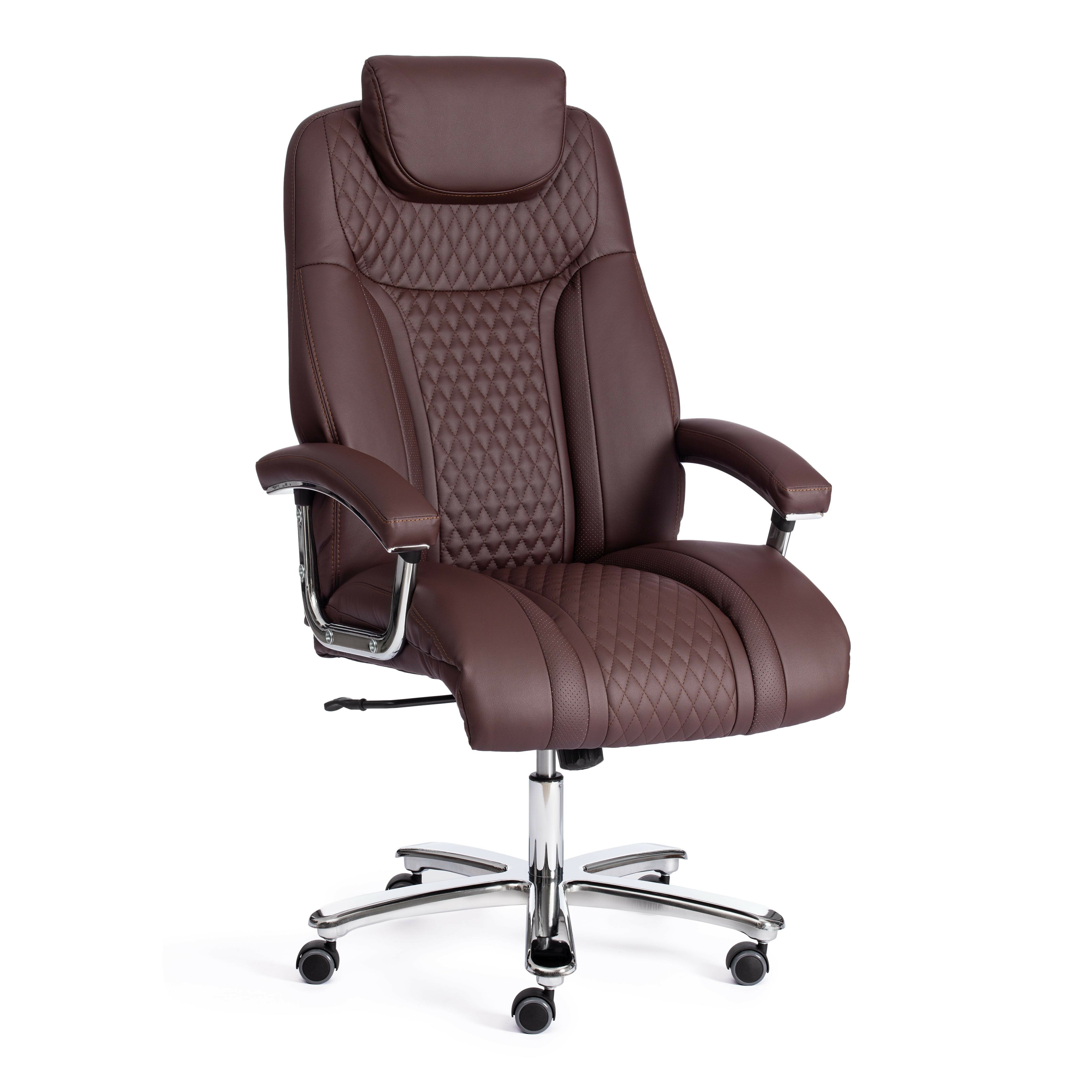 Компьютерное кресло TetChair Trust (max) кож/зам, коричневый/коричневый стеганный/коричневый, 36-36/36-36/6/36-36/06