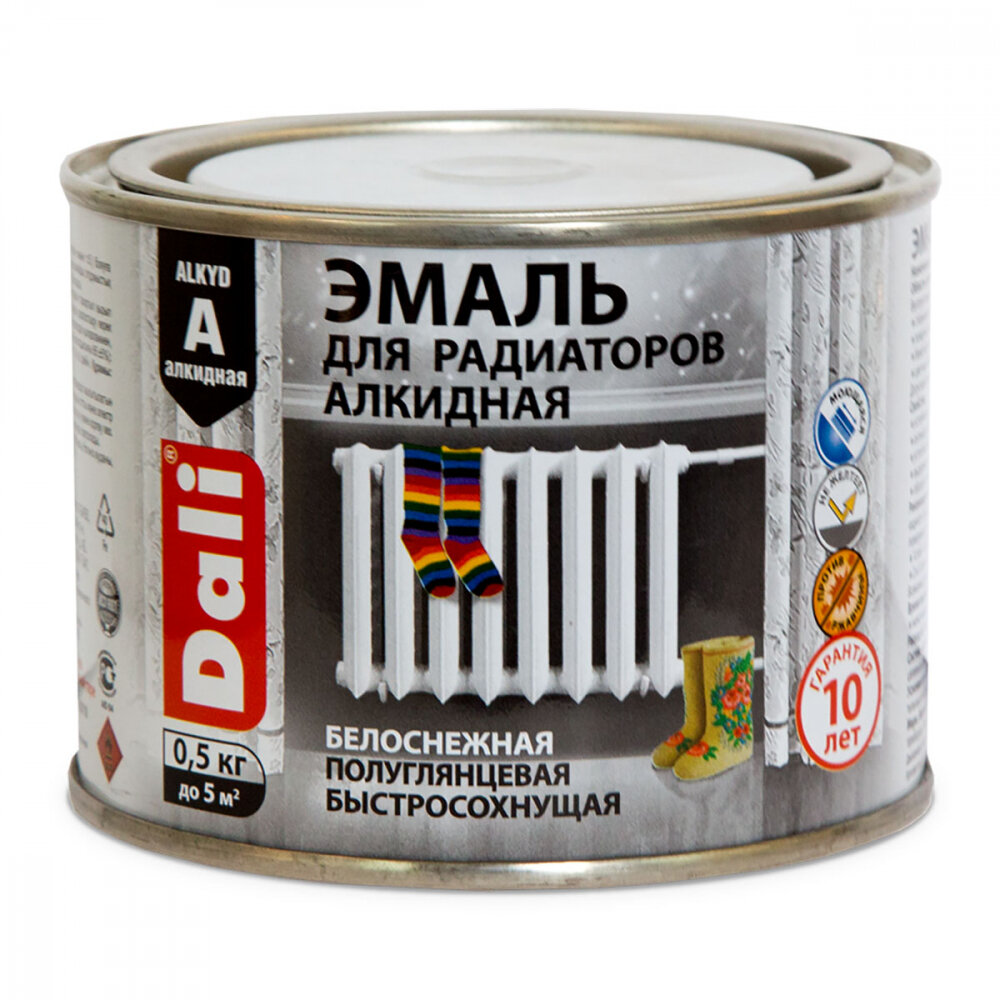 Эмаль для радиаторов Dali алкидная 0.5 кг