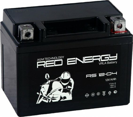 Аккумулятор Red Energy RS-1204 для мототехники (12В 4Ач / 12V 4Ah / стартерный ток 60А) YB4L-B YB4L-A YTX4L-BS