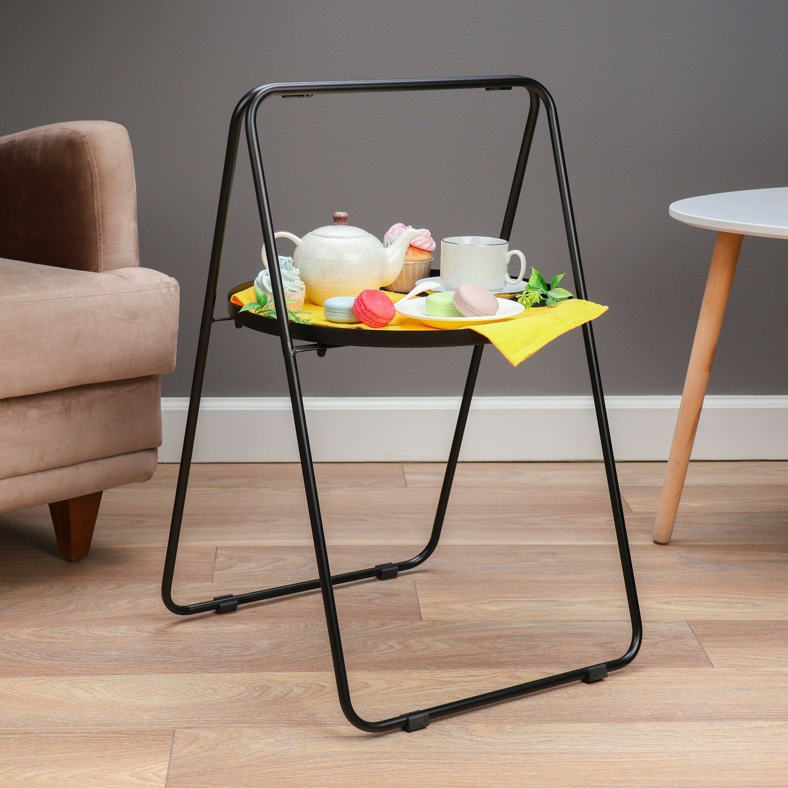 фото Кофейный столик "Барн" YS-8568, черный 44х42х68 см 1шт.