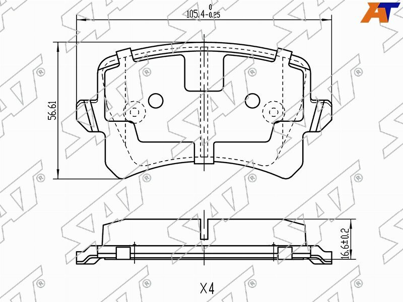 Колодки тормозные зад VAG PASSAT VI VII PASSAT CC TIGUAN 07- AUDI A6 S6 04-11 SAT ST-3C0698451F