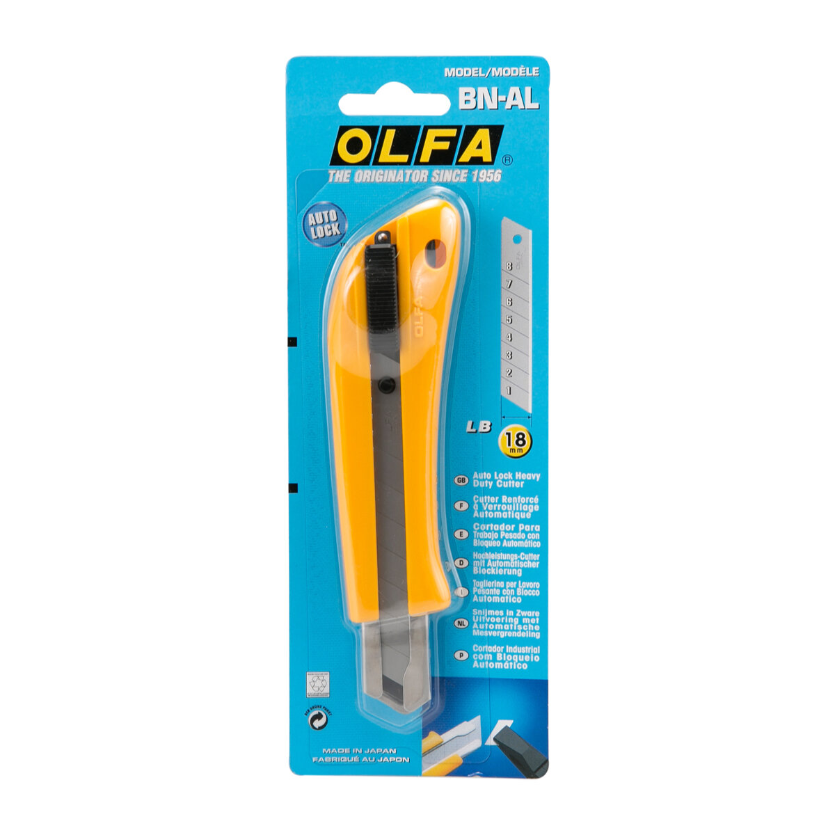 OLFA 18 мм с авто фиксатором нож с выдвижным лезвием (OL-BN-AL)
