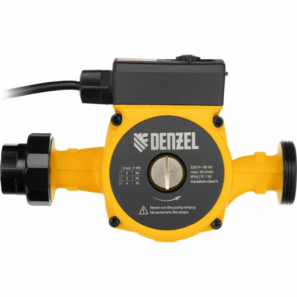 фото Циркуляционный насос Denzel CP25-4, напор 4 м, 50 л/мин, 1 м кабель, монт. длина 180 мм, 99410