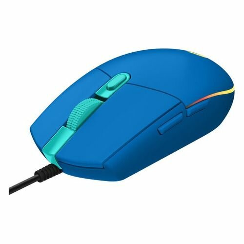 Мышь Logitech G102 LightSync, игровая, оптическая, проводная, USB, синий [910-005810]