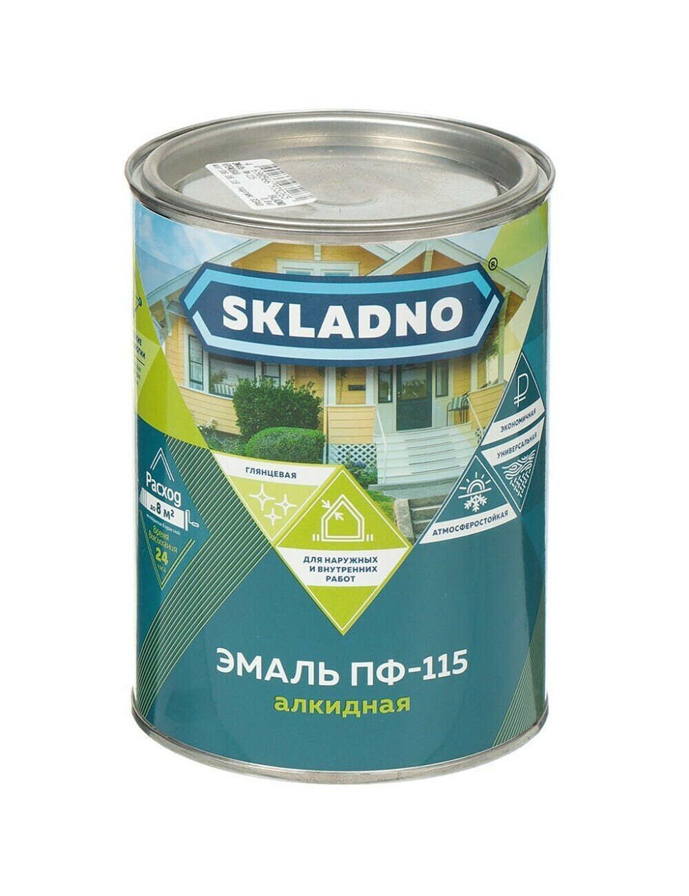 Эмаль Skladno ПФ-115, парижская зелень, 0,8 кг