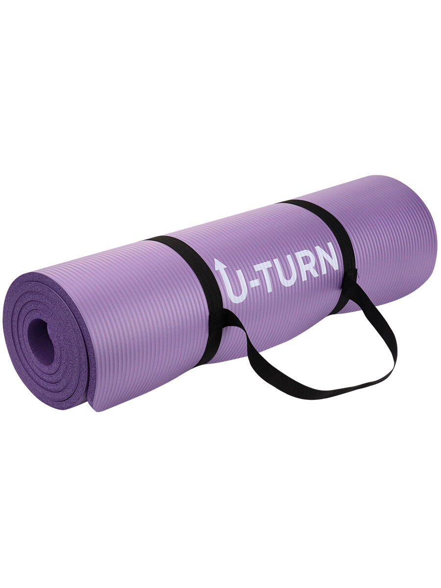 Коврик спортивный для фитнеса и йоги, NBR, 183х61х1см, фиолетовый (Арт. ФИТ-1035)