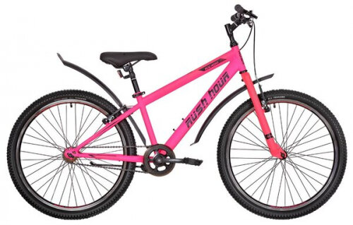 Женский велосипед Rush Hour 24" 7ск NX 405 DISC ST розовый рама 13"