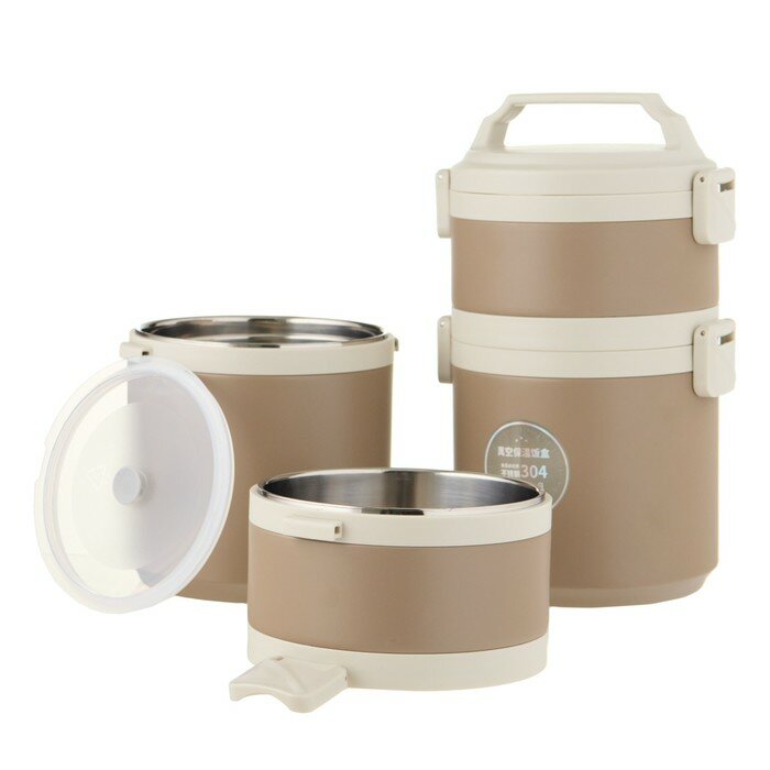 фото Термос для еды, 2.7 л, сохраняет тепло до 8 ч, коричневый