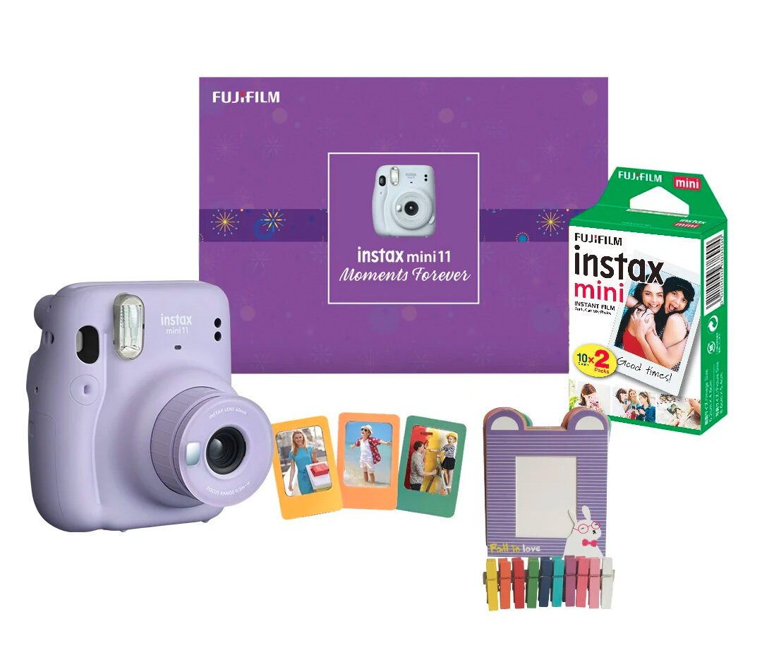 Фотоаппарат моментальной печати Fujifilm Instax MINI 11 Moments Forever Kit, нежная лаванда