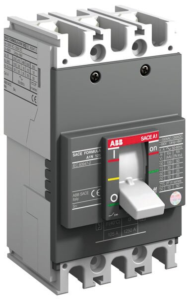 A1C 125 TMF 50-500 Автоматический выключатель 3-полюсный, 50А, 25kA ABB, 1SDA066714R1