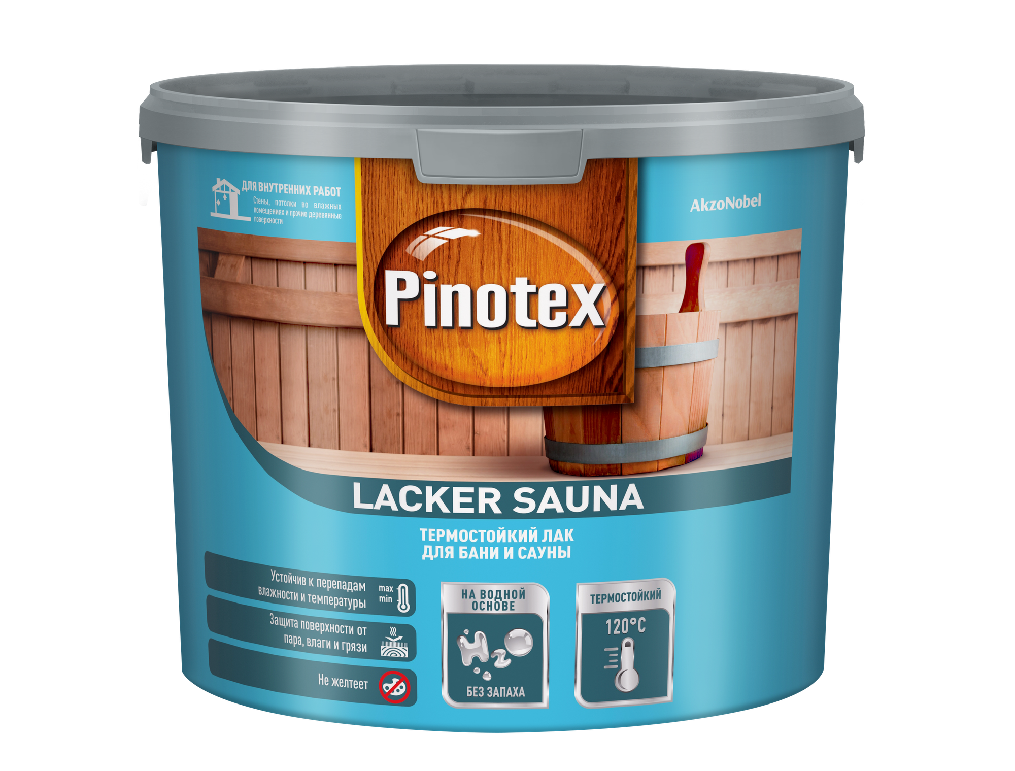 PINOTEX LACKER SAUNA 20 лак термостойкий на водной основе для бань и саун полуматовый (27л)
