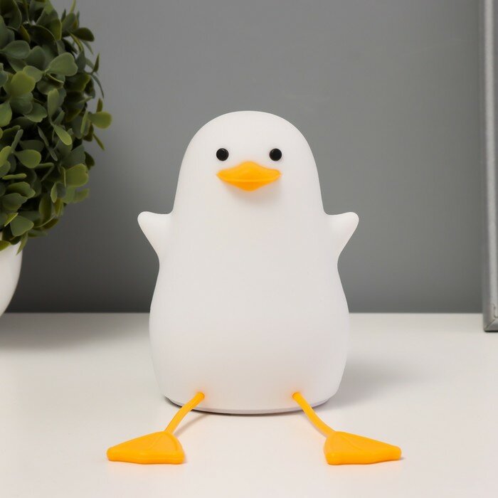 фото RISALUX Ночник-мякиш "Уточка" LED USB АКБ бело-желтый 9х9х20 см