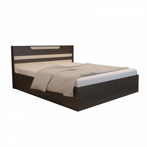 фото Кровать Юнона Комби с подъемным механизмом 160х200 Венге, дуб молочный