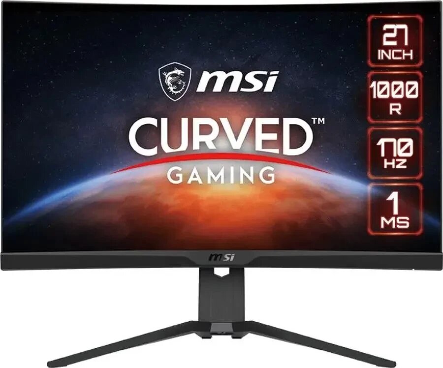 Монитор 27" MSI 9S6-3CC94T-021 2560x1440, 16:9, VA, 170Hz, 1ms, 300cd, 178гр/178гр, HAS, HDMI, DP, FreeSync Premium, черный - фото №1