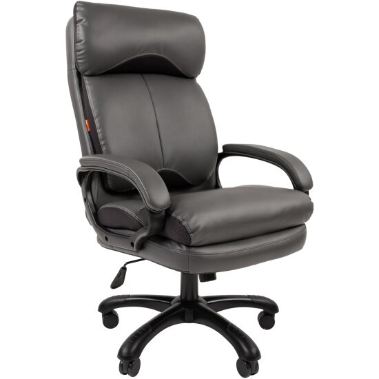 Кресло руководителя Chairman 505 экопремиум серый (черный пластик)