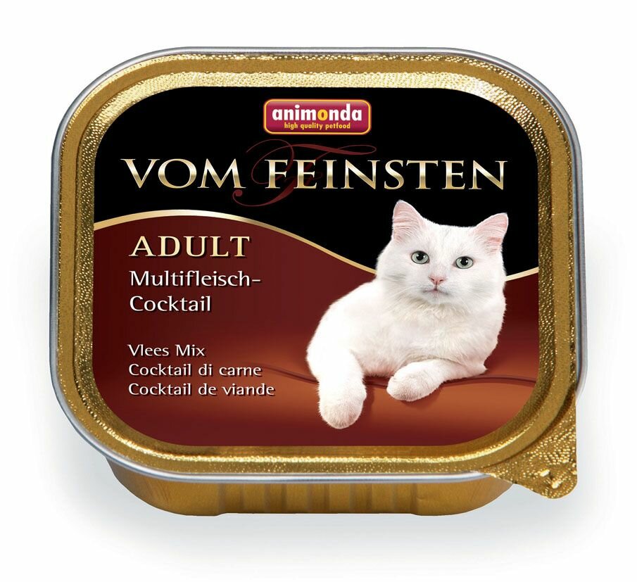 Влажный корм для кошек Animonda Vom Feinsten, беззерновой, с мясным ассорти 100гр.×32шт. (паштет)