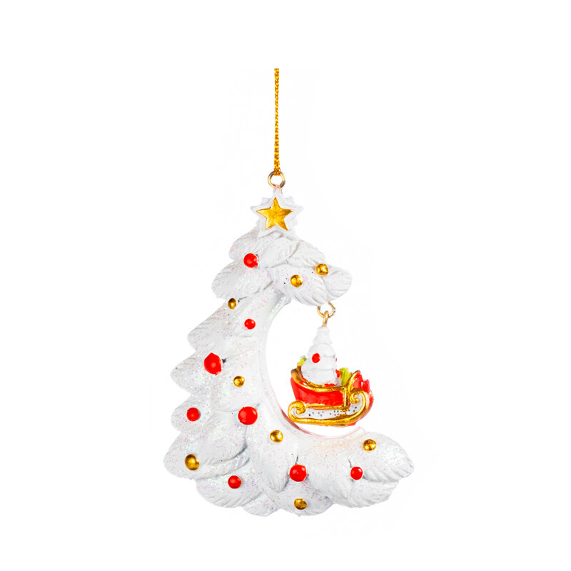 фото Новогоднее подвесное украшение Magic Time Ель Белая 1,8*8,5*7 см арт.91732 1 шт