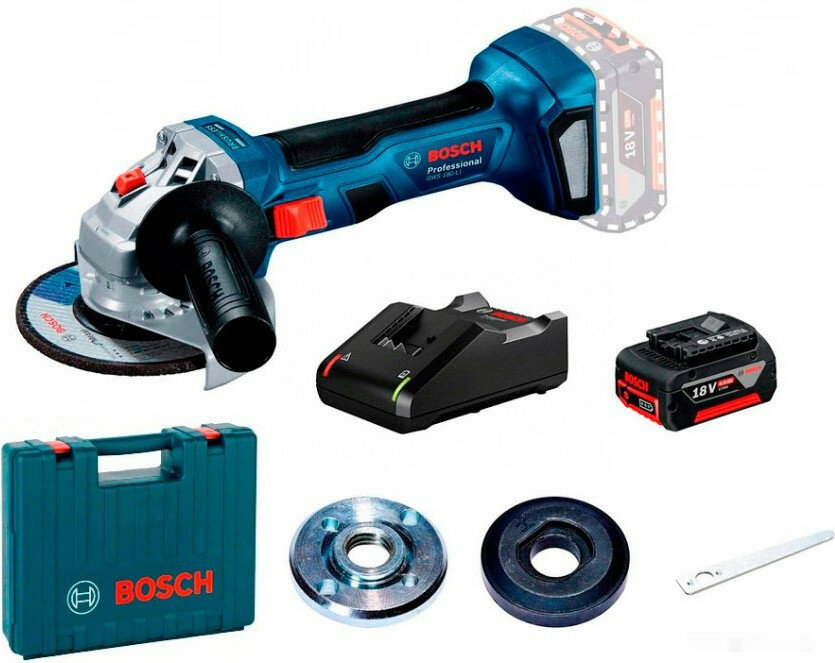 Угловая шлифмашина Bosch GWS 180-LI Professional 06019H9025 (с 1-им АКБ кейс)