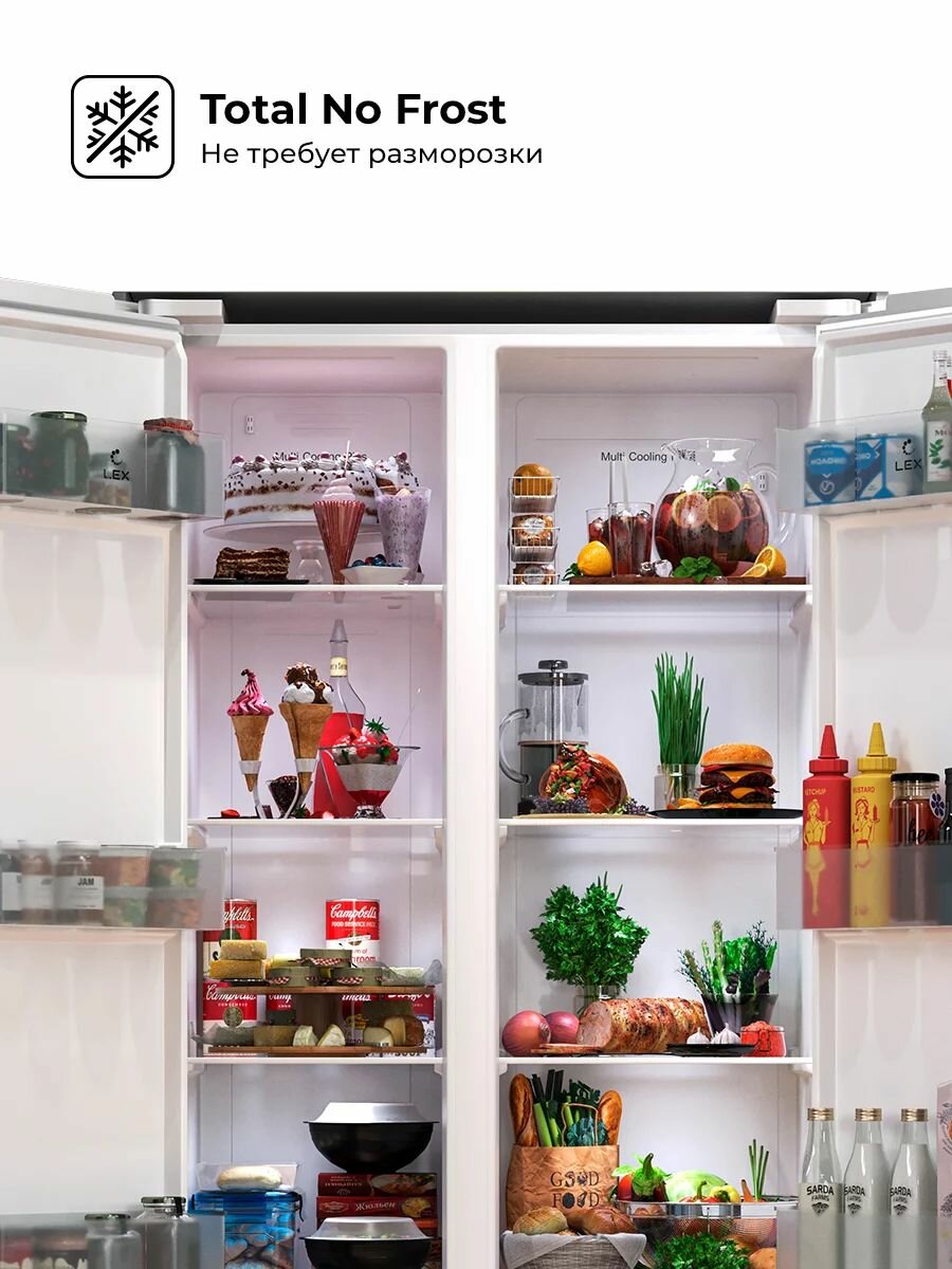Холодильник двухкамерный отдельностоящий LEX LSB520WID - фотография № 7