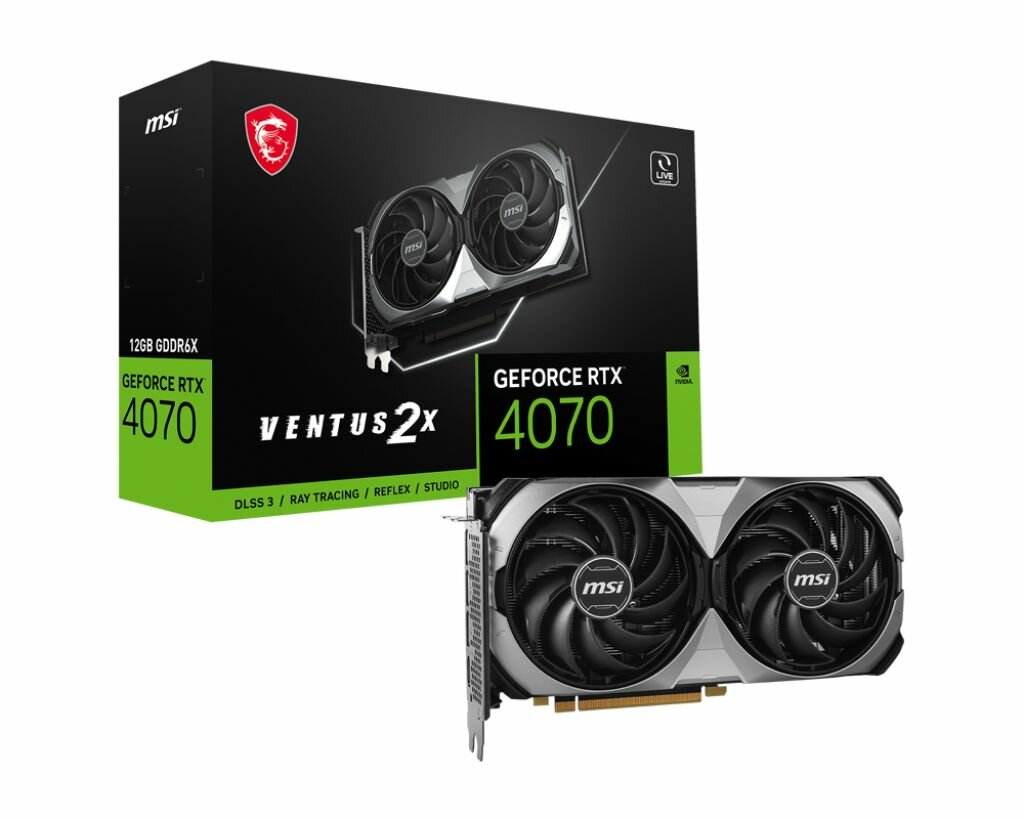 Видеокарта MSI GeForce RTX 4070 VENTUS 2X E 12G (12 ГБ GDDR6X Ultra HD 8K (7680x4320) PCI-E 4.0)