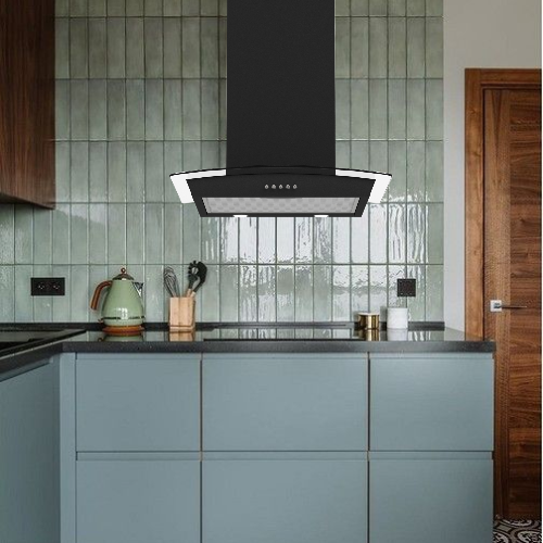Вытяжка кухонная 60 см купольная KUCHE KIB 610 BL черная для кухни