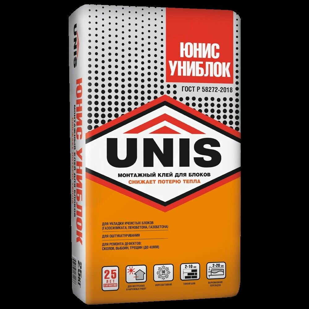 фото Клей плиточный UNIS униблок 25 кг