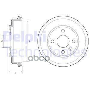 Барабан Тормозной Задний (200 X 40,5 Mm) 4 Отв. Chevrolet Aveo ( T300) 1,2-1,6/D 03/11-> Delphi арт. BF554