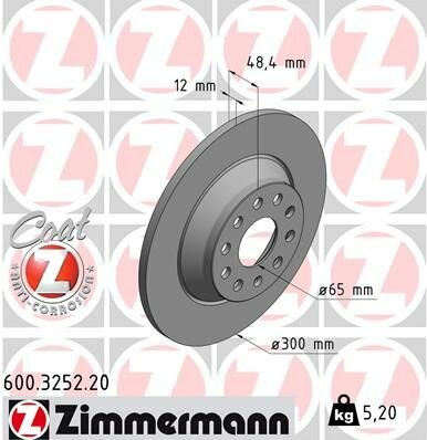 Диск торм. зад. VW Golf VII 1.4-2.0 12> 600325220