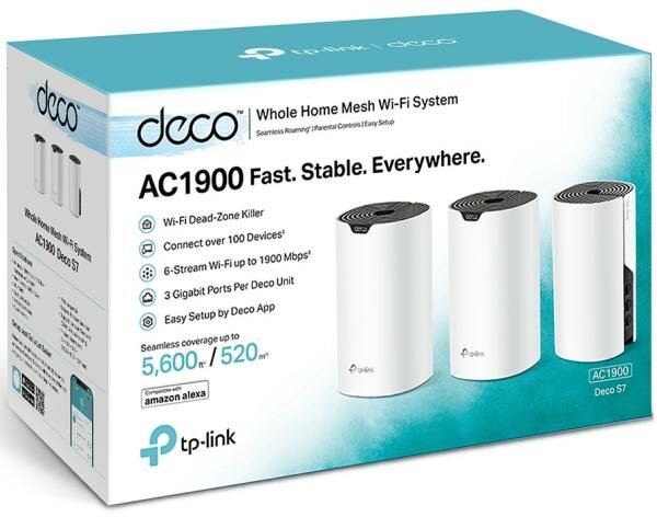 Deco S7(3-pack) AC1900 Домашняя Mesh Wi-Fi система TP-LINK - фото №3
