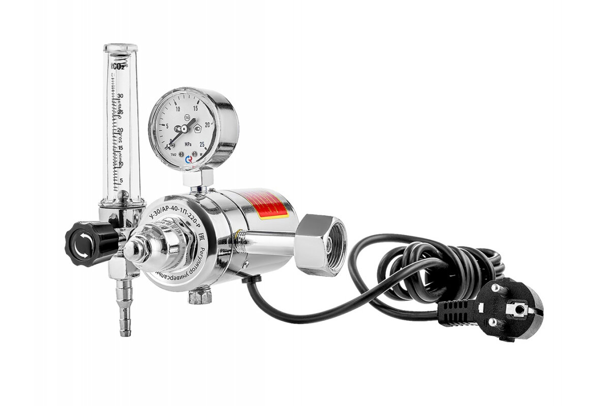 Регулятор расхода газа универсальный Сварог У-30/АР-40-П-220-Р (JTR-198 220V) манометр с поверкой арт 00000100546