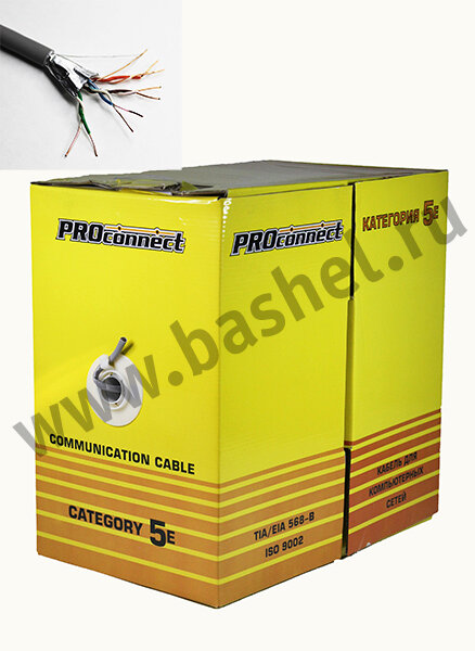 фото Кабель Витая пара FTP Proconnect 4*2*0,5 CCA экран., 5-е кат., Proconnect электротовар