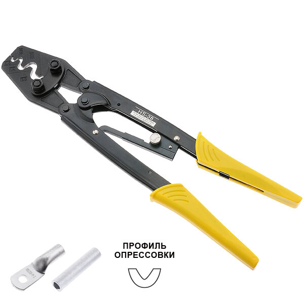 фото Пресс-клещи HS-38 для медных неизолированных наконечников 5,5-38 квмм (Derui)
