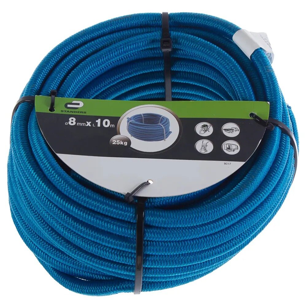 Веревка эластичная Standers 8 мм 10 м, цвет синий
