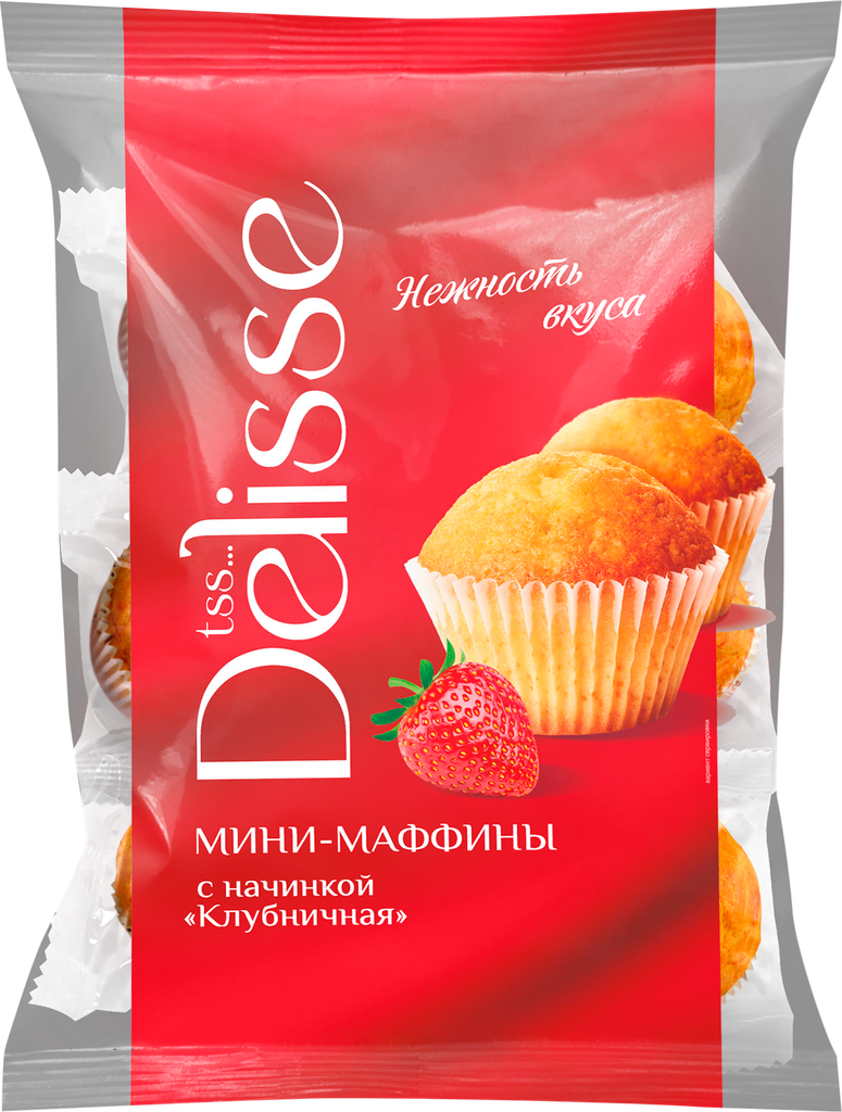 Маффины DELISSE Клубничные, 450г