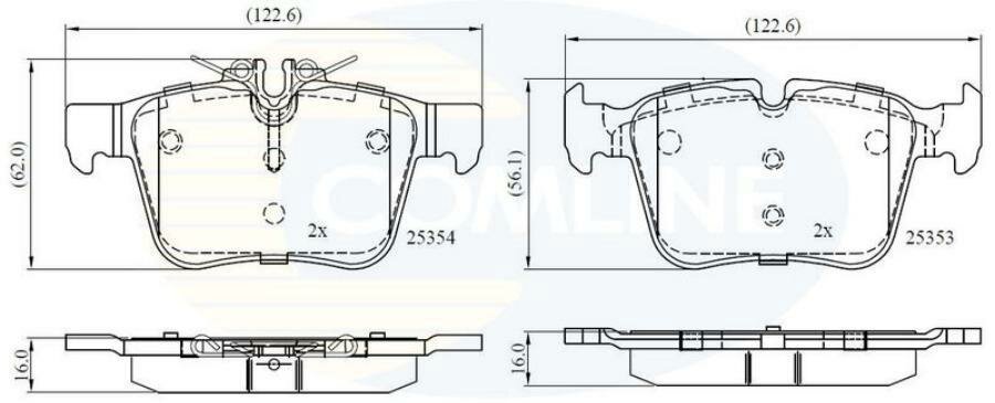 COMLINE CBP02345 коодки торм ЗАД Mercedes-Benz C-Class 13-