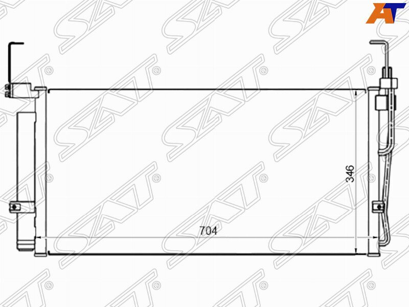 Радиатор кондиционера для Хендай Санта Фе 1 2000-2006 год выпуска (Hyundai Santa Fe 1) SAT ST-HN65-394-0