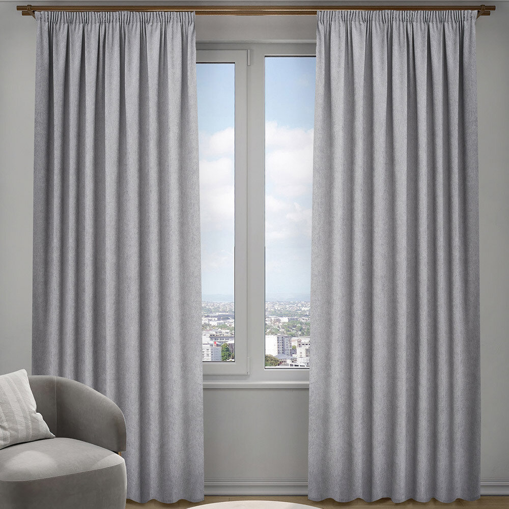 фото Штора шенилл серая 200х280 см Decofest Сола (153.742)