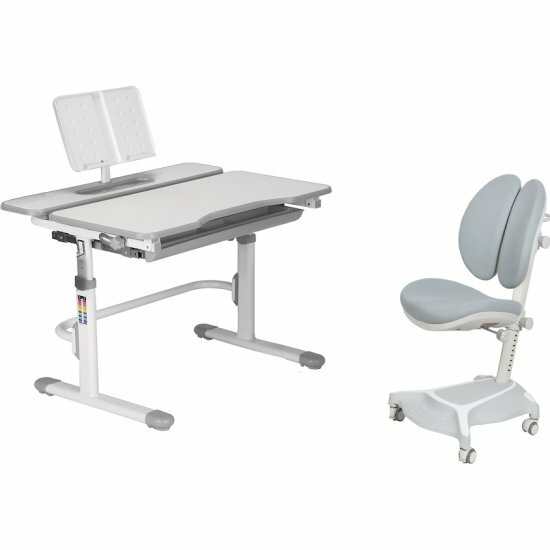 Комплект Fundesk Парта Freesia Grey + кресло Bunias Grey