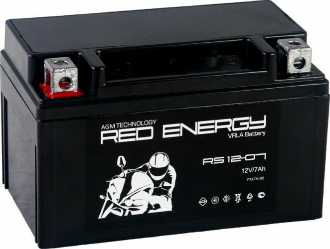 Аккумулятор 12V - 7 А/ч "Red Energy RS" (YTX7A-BS) (RS 1207)