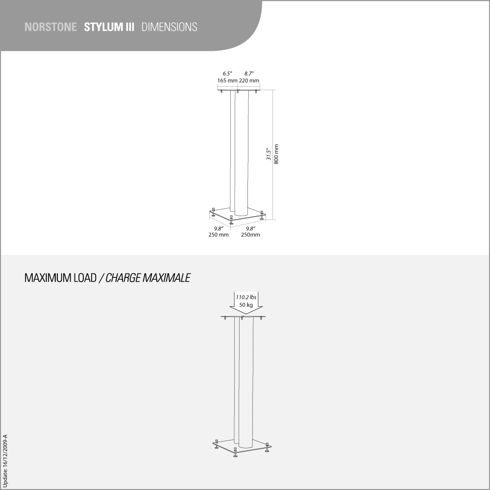 NorStone Stylum 3 silver подставки под акустические системы серебристые 80см