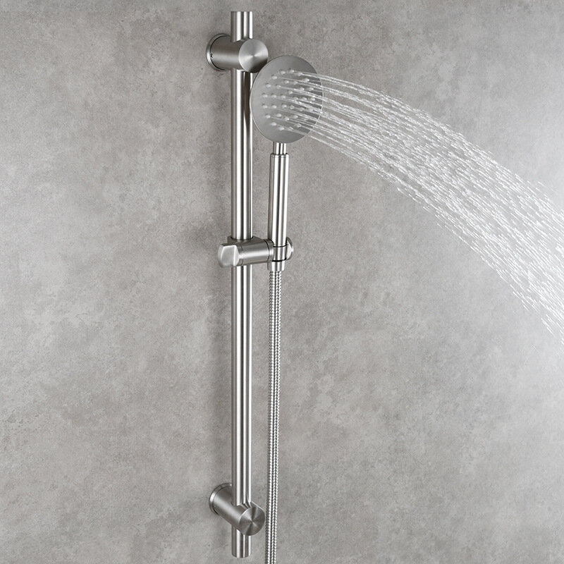 фото Душевая кабина, нержавеющая сталь, подъемная штанга, регулируемое сиденье, кронштейн для дождевой насадки