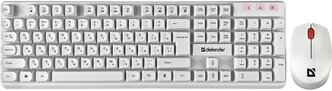 Комплект клавиатура и мышь Defender Milan C-992,беспроводной,мембран,1000 dpi,USB,белый