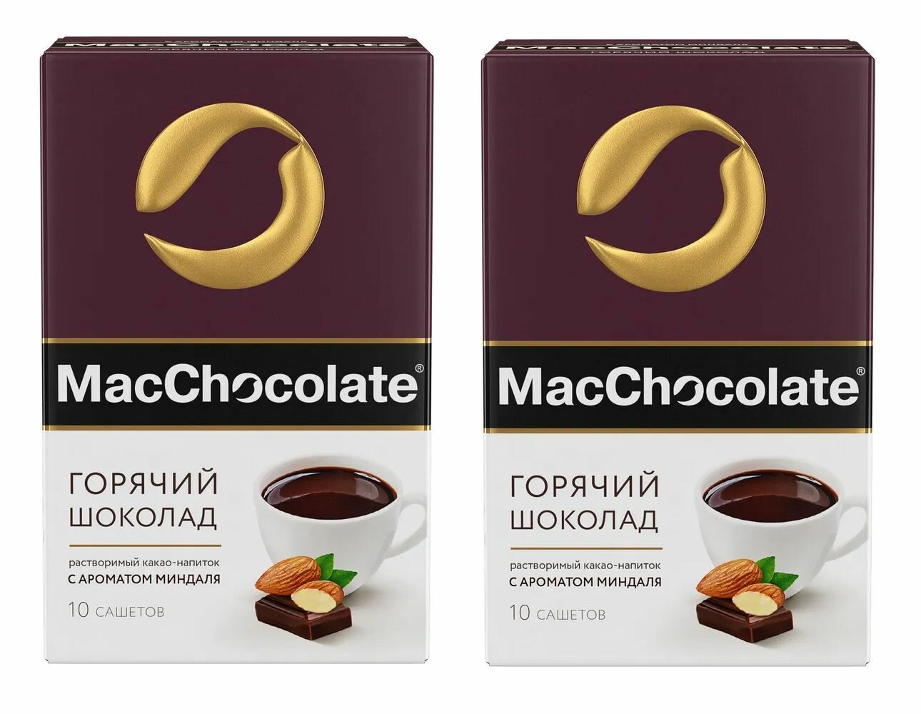 MacChocolate Горячий шоколад Миндаль 2 упаковки 10шт по 20г