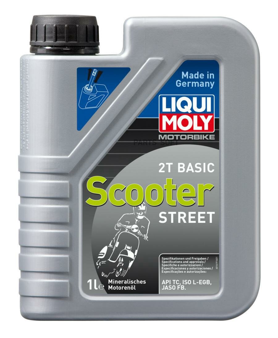 LiquiMoly Motorbike 2T Basic Scooter Street (1L)_масло моторн.! для скутеров мин.\ API TC, JASO FB LIQUI MOLY / арт. 1619 - (1 шт)