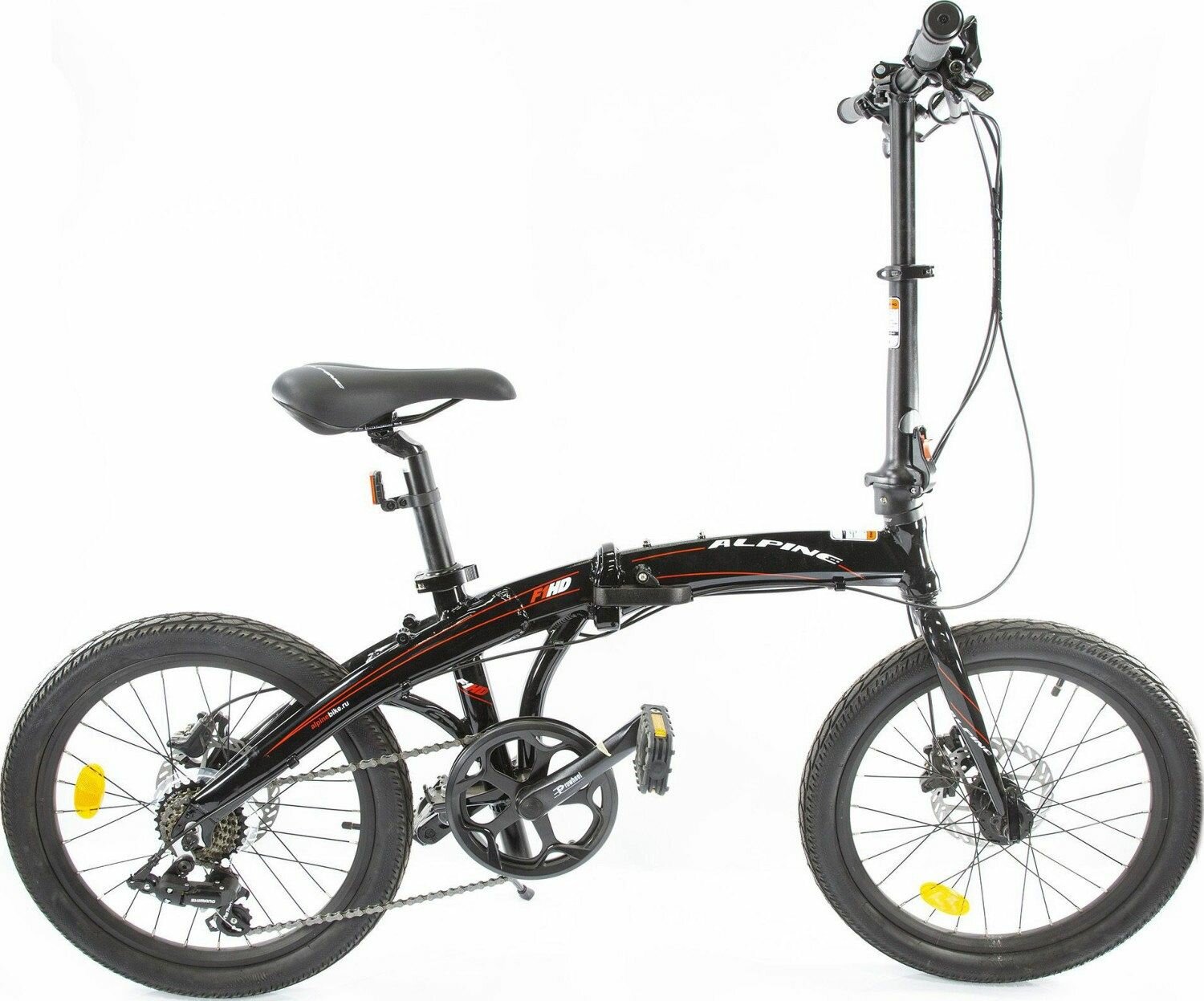 Велосипед Alpinebike F1HD 20 (2022) (Велосипед Alpine Bike F1HD (2022), One size, 20", складной, 7 ск, черно-красный, ALPB_F1HD_22MY)