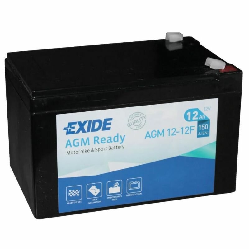 Аккумулятор EXIDE AGM12 12F 12 Ач 150 А 150x100x100 мм 3 боковая обратная